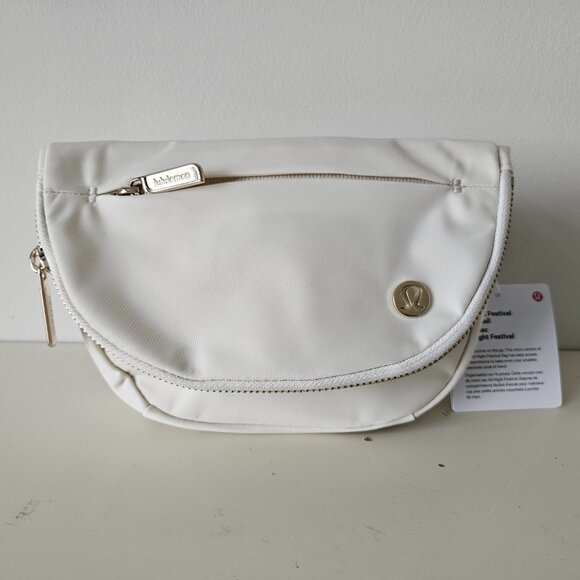 NWT LULULEMON LTIV/GOLD Light Ivory Gold All Night Festival Bag Small 2L - Picture 1 of 14